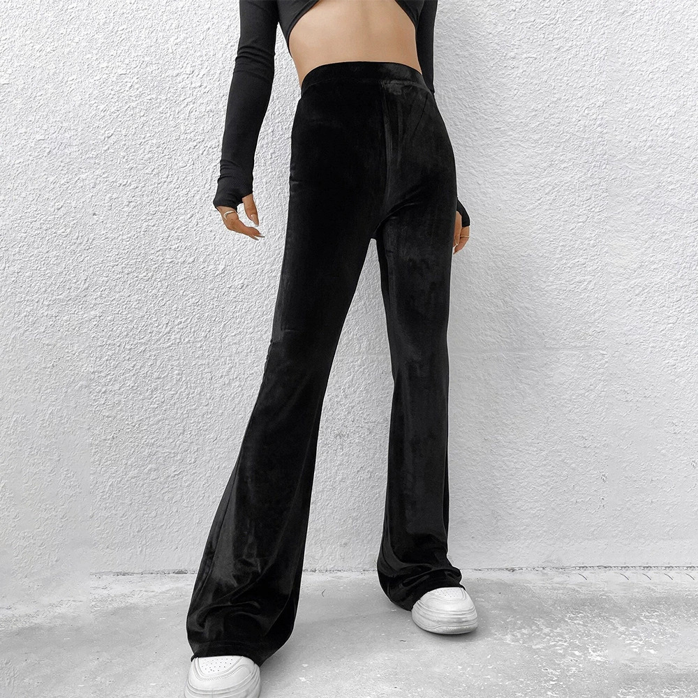 ZARA High Waist Slim Fit Comfortable Velvet Bootcut Casual Pants Fall Winter